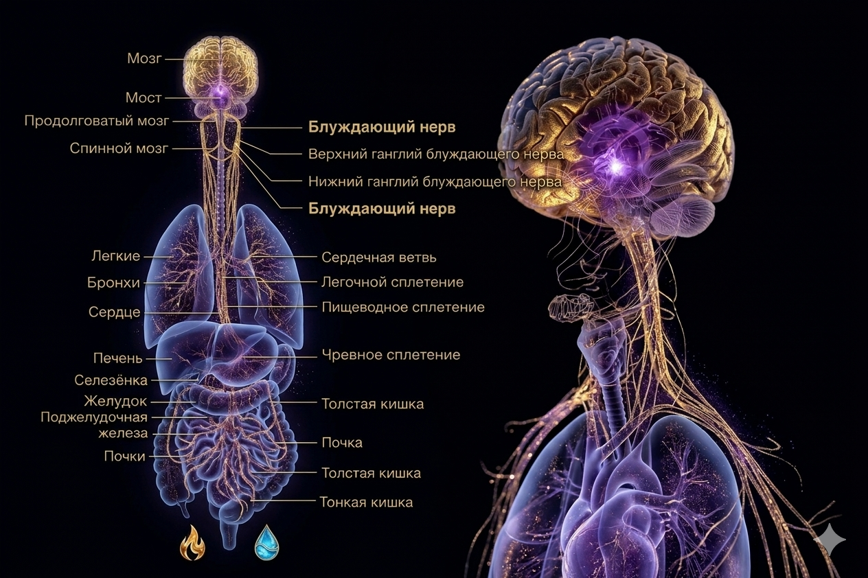 Протоколы: блуждающий нерв и внутренние органы